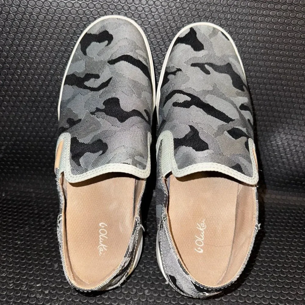 Olukai Pehuea Pa'i Slip On Sneaker Camouflage Casual Shoes Women’s Size 10